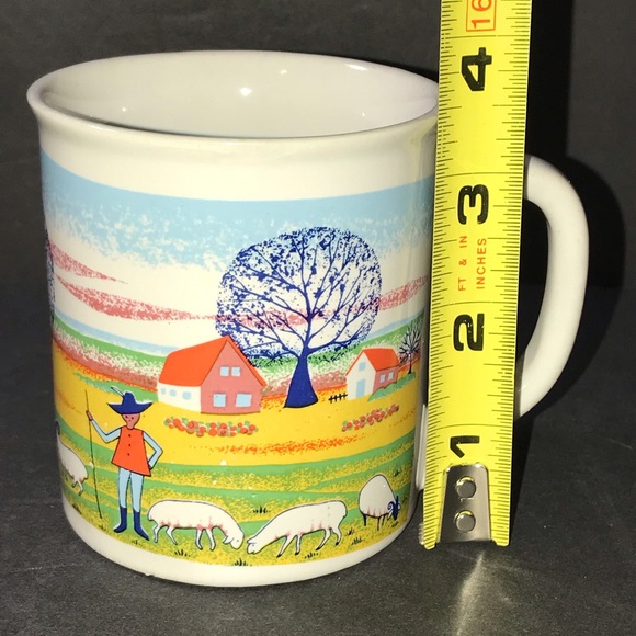 Vintage Stoneware Coffee/Tea Mug Village/Farm Scene Made In Japan - Picture 7 of 10